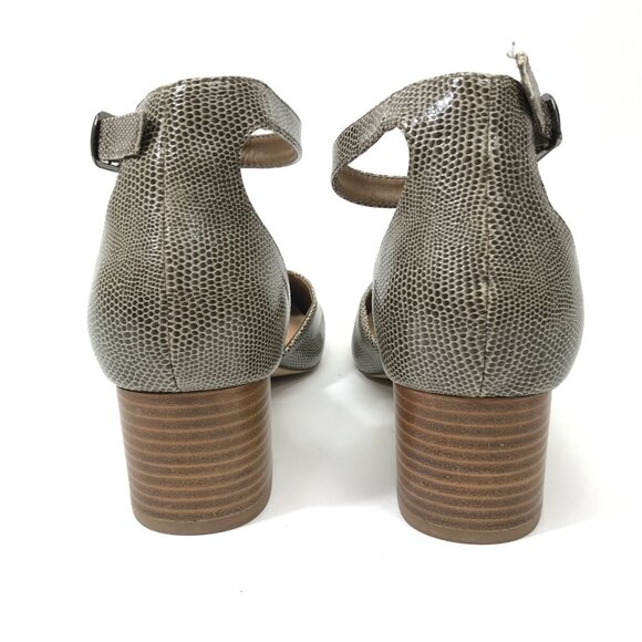 Torrid Textured Snake Print Block Heel Pumps Women's Size 10.5W Wide Ankle Strap - Picture 7 of 11